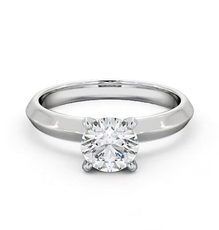 Round Diamond Knife Edge Band Engagement Ring 18K White Gold Solitaire ENRD202_WG_THUMB2 