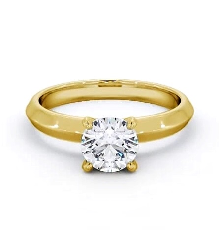 Round Diamond Knife Edge Band Engagement Ring 9K Yellow Gold Solitaire ENRD202_YG_THUMB2 