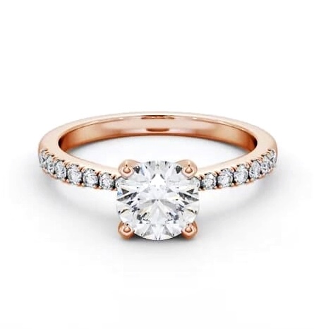 Round Diamond 4 Prong Engagement Ring 18K Rose Gold Solitaire ENRD202S_RG_THUMB1