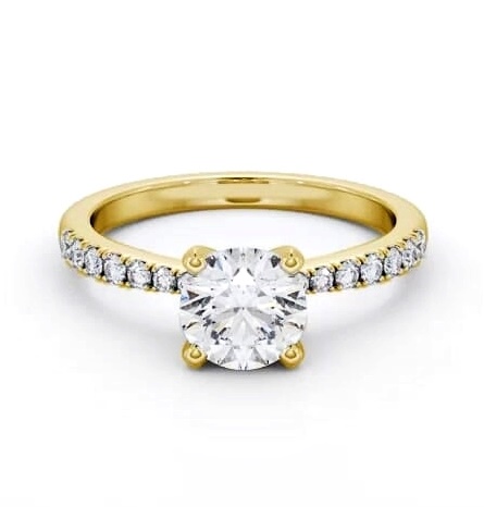 Round Diamond 4 Prong Engagement Ring 9K Yellow Gold Solitaire ENRD202S_YG_THUMB1