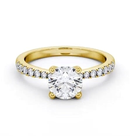 Round Diamond 4 Prong Engagement Ring 9K Yellow Gold Solitaire ENRD202S_YG_THUMB2 