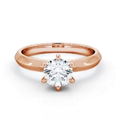 Round Diamond Knife Edge Band Engagement Ring 9K Rose Gold Solitaire ENRD203_RG_THUMB2 