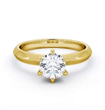 Round Diamond Knife Edge Band Ring 18K Yellow Gold Solitaire ENRD203_YG_THUMB2 