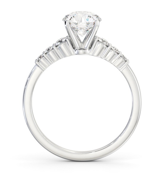 Round Ring 18K White Gold Solitaire with Three Smaller Diamonds ENRD203S_WG_THUMB1 