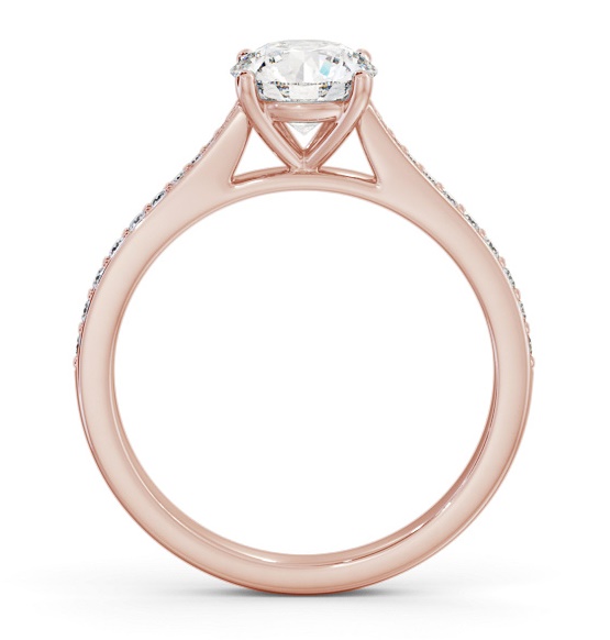 Round Diamond Tapered Band Engagement Ring 9K Rose Gold Solitaire ENRD204S_RG_THUMB1 