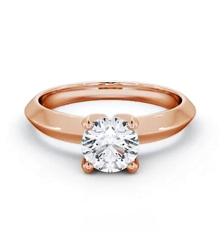 Round Diamond Knife Edge Band Engagement Ring 18K Rose Gold Solitaire ENRD205_RG_THUMB2 