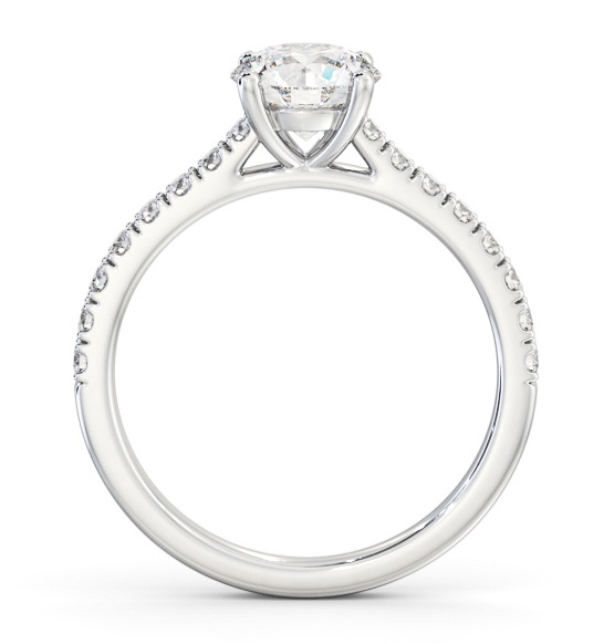 Round Diamond 4 Prong Engagement Ring Platinum Solitaire with Channel ENRD205S_WG_THUMB1 