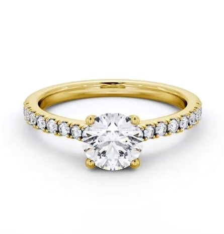 Round Diamond 4 Prong Engagement Ring 18K Yellow Gold Solitaire ENRD205S_YG_THUMB2 