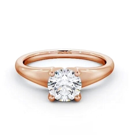 Round Diamond Graduating Band Engagement Ring 18K Rose Gold Solitaire ENRD206_RG_THUMB2 