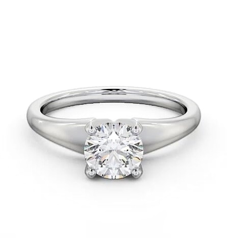 Round Diamond Graduating Band Engagement Ring Platinum Solitaire ENRD206_WG_THUMB2 