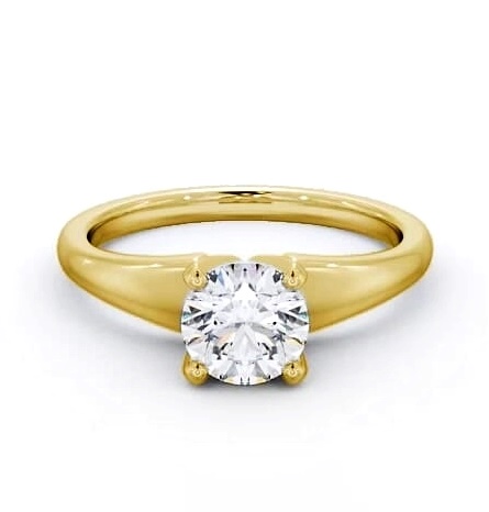 Round Diamond Graduating Band Ring 18K Yellow Gold Solitaire ENRD206_YG_THUMB2 