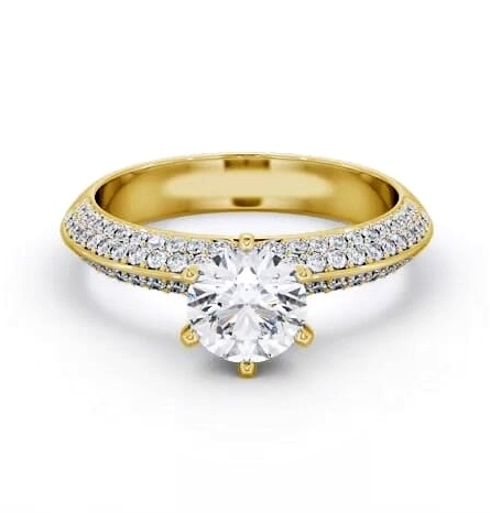 Round Diamond Regal Style 6 Prong Ring 9K Yellow Gold Solitaire ENRD206S_YG_THUMB2 