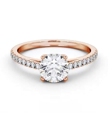 Round Diamond Traditional Engagement Ring 18K Rose Gold Solitaire ENRD207S_RG_THUMB2 