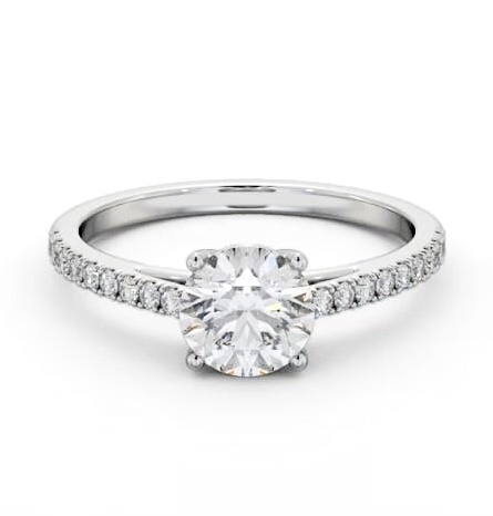 Round Diamond Traditional Engagement Ring Platinum Solitaire ENRD207S_WG_THUMB2 