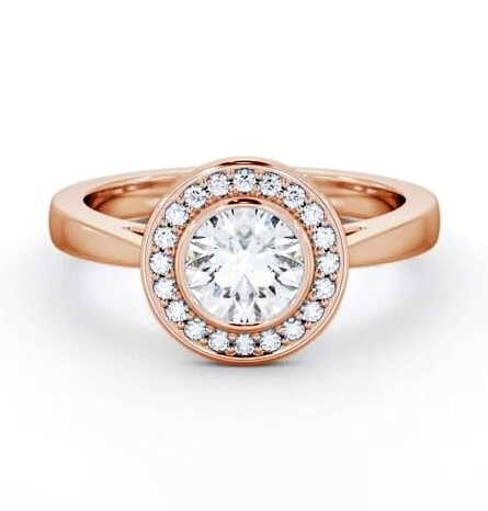 Halo Round Diamond Flush Setting Engagement Ring 18K Rose Gold ENRD208_RG_THUMB2 