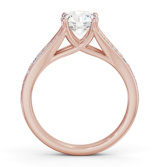 Round Diamond Split Band Engagement Ring 9K Rose Gold Solitaire ENRD208S_RG_THUMB1 