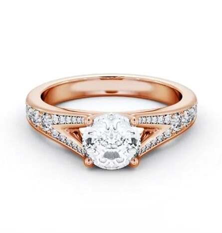 Round Diamond Split Band Engagement Ring 18K Rose Gold Solitaire ENRD208S_RG_THUMB2 