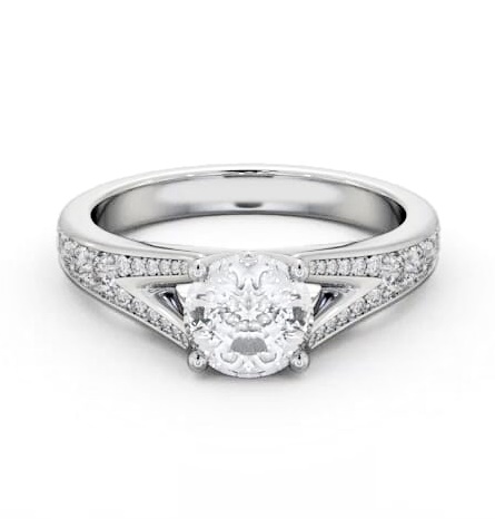 Round Diamond Split Band Engagement Ring Platinum Solitaire ENRD208S_WG_THUMB2 