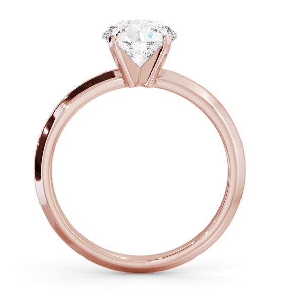 Round Diamond Knife Edge Band Engagement Ring 18K Rose Gold Solitaire ENRD209_RG_THUMB1 