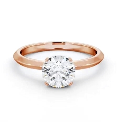 Round Diamond Knife Edge Band Engagement Ring 18K Rose Gold Solitaire ENRD209_RG_THUMB2 