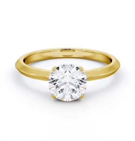 Round Diamond Knife Edge Band Ring 18K Yellow Gold Solitaire ENRD209_YG_THUMB2 