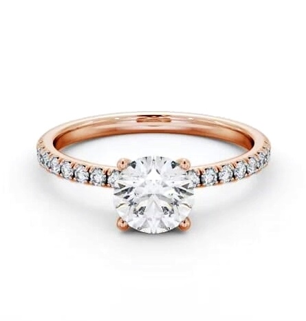 Round Diamond Hidden Halo Engagement Ring 18K Rose Gold Solitaire ENRD209S_RG_THUMB2 