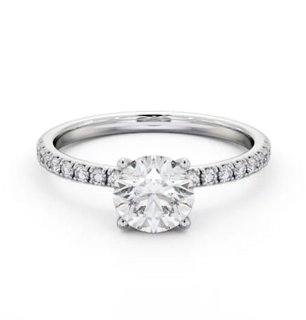 Round Diamond Hidden Halo Engagement Ring 18K White Gold Solitaire ENRD209S_WG_THUMB2 