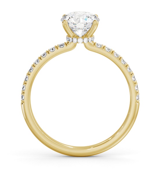 Round Diamond Hidden Halo Engagement Ring 18K Yellow Gold Solitaire ENRD209S_YG_THUMB1 