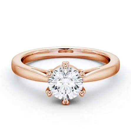 Round Diamond Cathedral Style Engagement Ring 18K Rose Gold Solitaire ENRD20_RG_THUMB2 