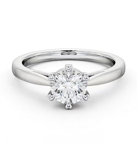 Round Diamond Cathedral Style Engagement Ring 18K White Gold Solitaire ENRD20_WG_THUMB2 