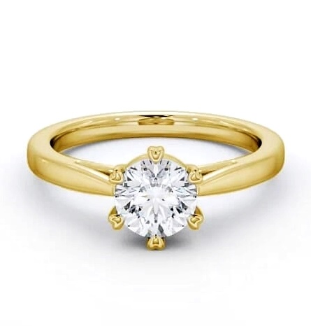 Round Diamond Cathedral Style Ring 18K Yellow Gold Solitaire ENRD20_YG_THUMB2 