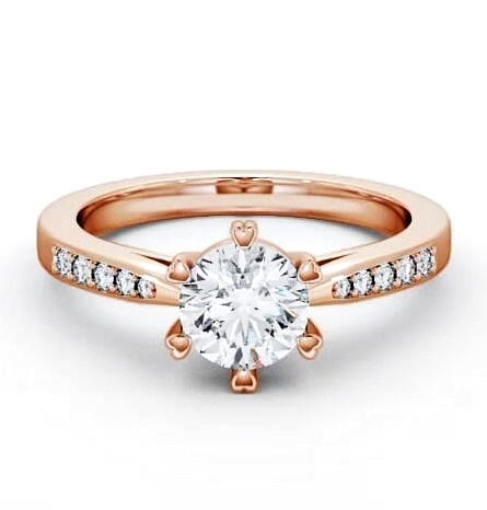 Round Diamond 6 Prong Engagement Ring 18K Rose Gold Solitaire ENRD20S_RG_THUMB2 