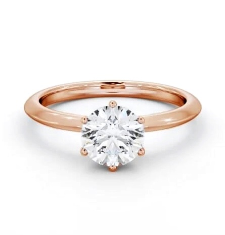 Round Diamond 6 Prong with Knife Edge Band Ring 9K Rose Gold Solitaire ENRD210_RG_THUMB2 