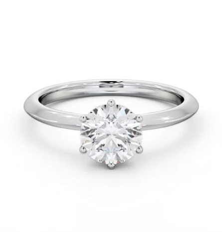 Round 6 Prong with Knife Edge Band Ring 18K White Gold Solitaire ENRD210_WG_THUMB2 