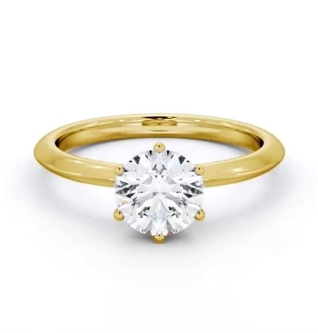 Round 6 Prong with Knife Edge Band Ring 18K Yellow Gold Solitaire ENRD210_YG_THUMB2 