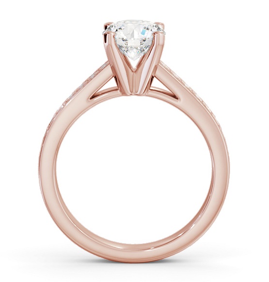 Round Diamond Engagement Ring 18K Rose Gold Solitaire with Channel ENRD210S_RG_THUMB1 