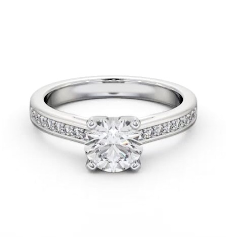 Round Diamond Engagement Ring Palladium Solitaire with Channel ENRD210S_WG_THUMB2 