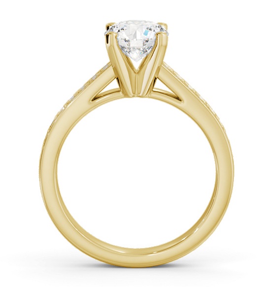 Round Diamond Engagement Ring 18K Yellow Gold Solitaire with Channel ENRD210S_YG_THUMB1 