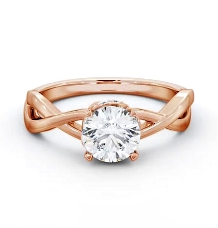 Round Diamond Intricate Design Engagement Ring 9K Rose Gold Solitaire ENRD211_RG_THUMB1