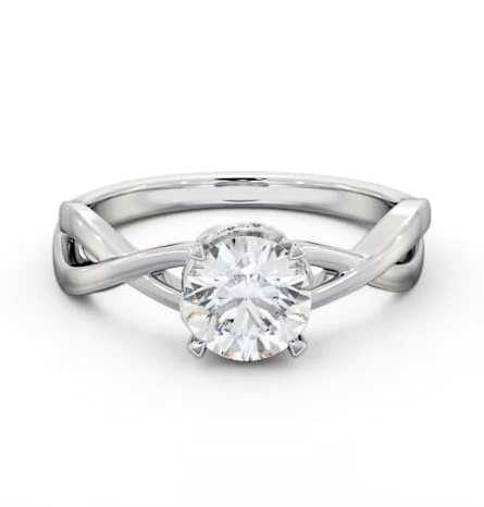 Round Diamond Intricate Design Engagement Ring Platinum Solitaire ENRD211_WG_THUMB2 