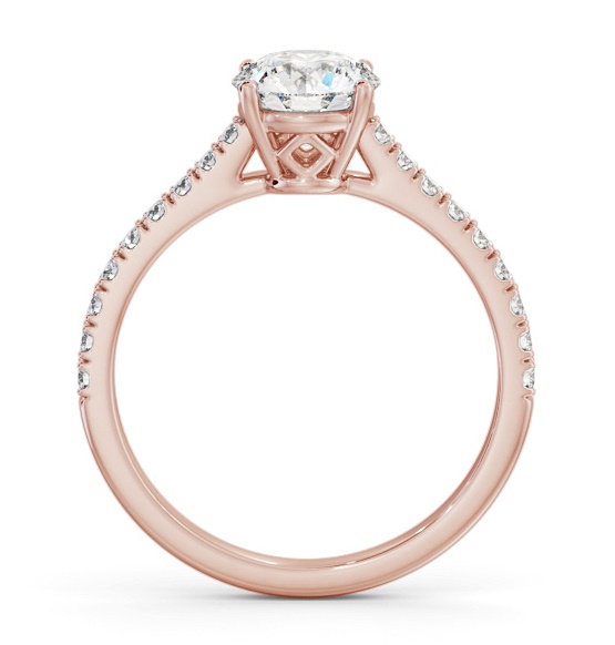 Round Diamond Sleek Style Engagement Ring 9K Rose Gold Solitaire ENRD211S_RG_THUMB1 