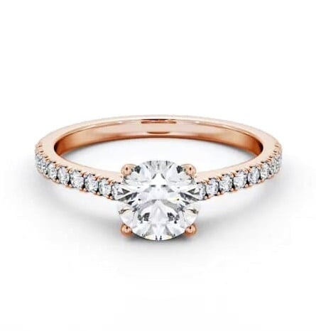 Round Diamond Sleek Style Engagement Ring 9K Rose Gold Solitaire ENRD211S_RG_THUMB2 