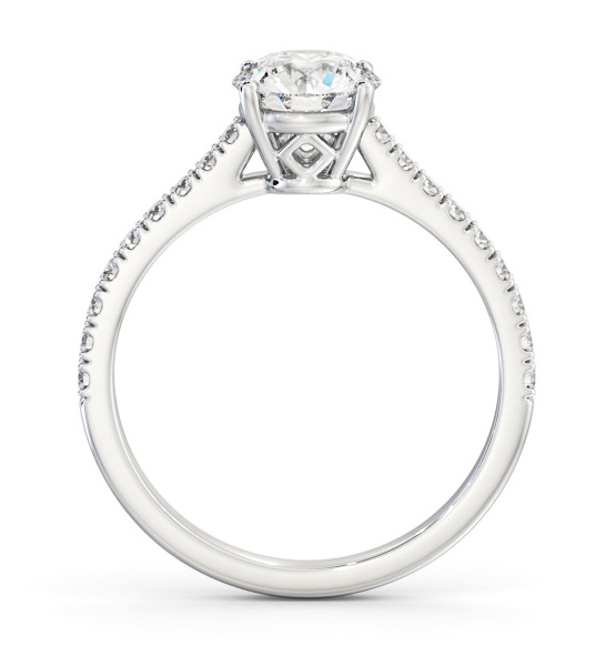 Round Diamond Sleek Style Engagement Ring Platinum Solitaire ENRD211S_WG_THUMB1 