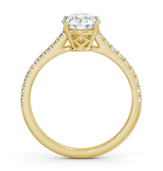 Round Diamond Sleek Style Engagement Ring 18K Yellow Gold Solitaire ENRD211S_YG_THUMB1 