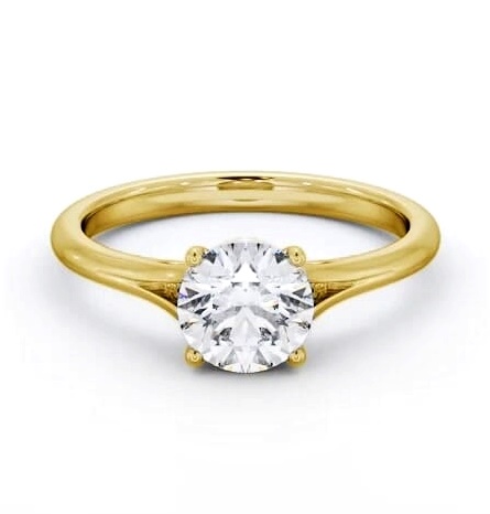 Round Diamond Floating Head Design Ring 18K Yellow Gold Solitaire ENRD213_YG_THUMB2 