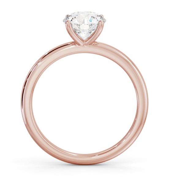 Round Diamond Sleek 4 Prong Engagement Ring 9K Rose Gold Solitaire ENRD214_RG_THUMB1 