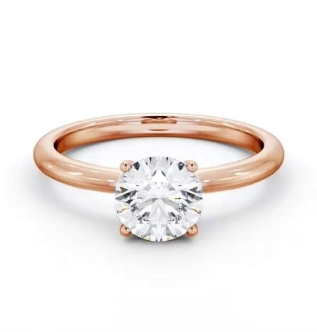 Round Diamond Sleek 4 Prong Engagement Ring 18K Rose Gold Solitaire ENRD214_RG_THUMB2 