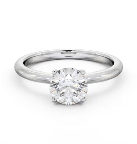 Round Diamond Sleek 4 Prong Engagement Ring Platinum Solitaire ENRD214_WG_THUMB2 