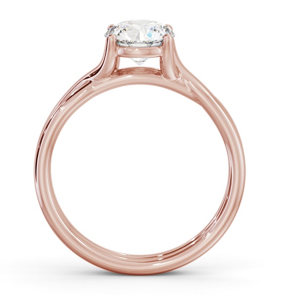 Round Diamond Twin Band Engagement Ring 9K Rose Gold Solitaire ENRD215_RG_THUMB1 