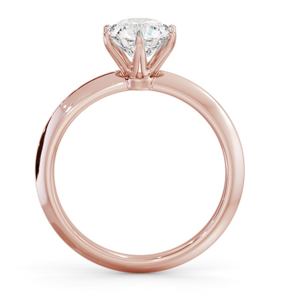 Round Diamond Knife Edge Band Engagement Ring 18K Rose Gold Solitaire ENRD216_RG_THUMB1 